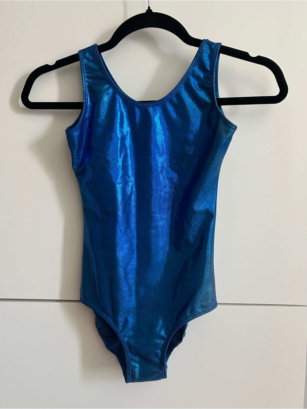 Danskin Shiny Metallic Blue Dance Gymnastics Leotard - LG (12-14)